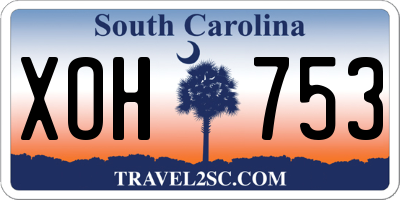 SC license plate XOH753