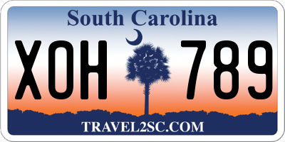 SC license plate XOH789