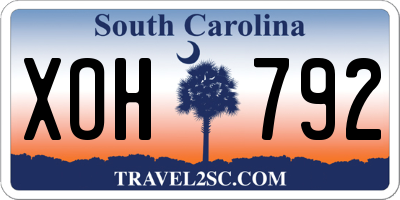 SC license plate XOH792