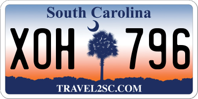 SC license plate XOH796