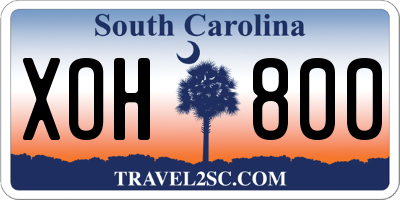 SC license plate XOH800