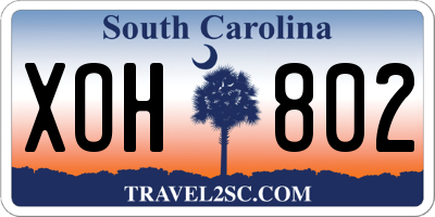 SC license plate XOH802