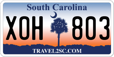 SC license plate XOH803
