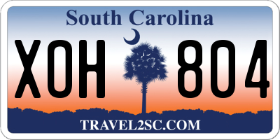 SC license plate XOH804