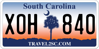SC license plate XOH840