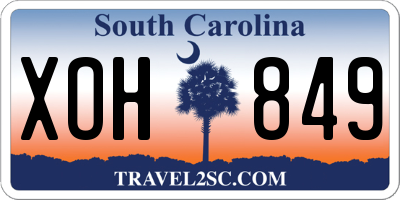 SC license plate XOH849