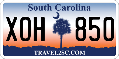 SC license plate XOH850