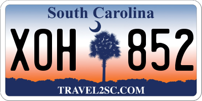 SC license plate XOH852