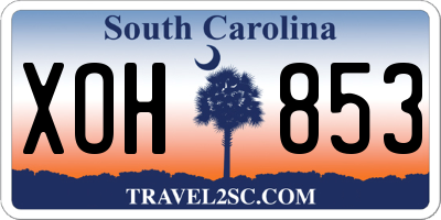 SC license plate XOH853