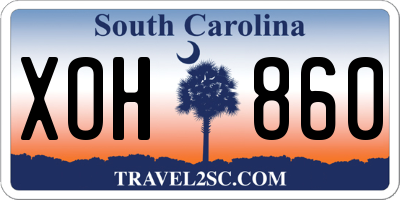SC license plate XOH860