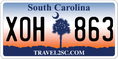 SC license plate XOH863