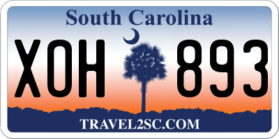 SC license plate XOH893