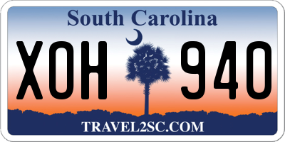 SC license plate XOH940