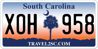 SC license plate XOH958