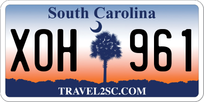SC license plate XOH961