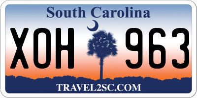 SC license plate XOH963