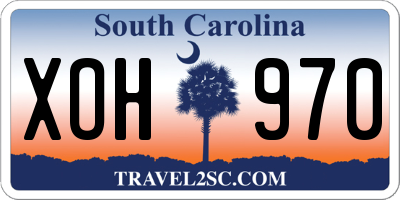 SC license plate XOH970