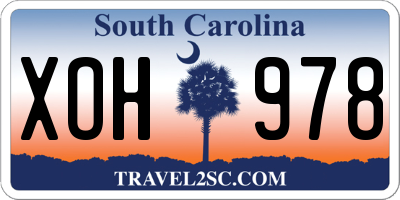 SC license plate XOH978