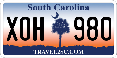 SC license plate XOH980
