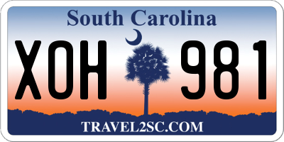 SC license plate XOH981