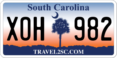 SC license plate XOH982