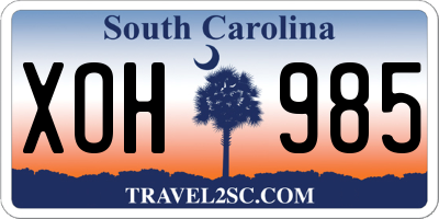 SC license plate XOH985