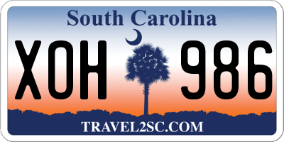 SC license plate XOH986