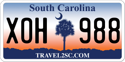 SC license plate XOH988