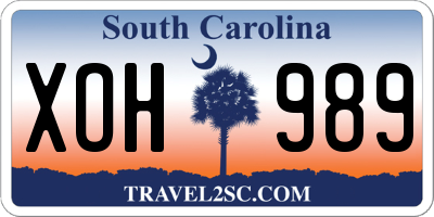 SC license plate XOH989