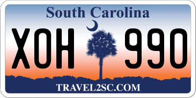 SC license plate XOH990