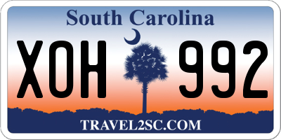 SC license plate XOH992