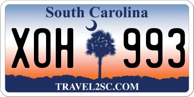SC license plate XOH993