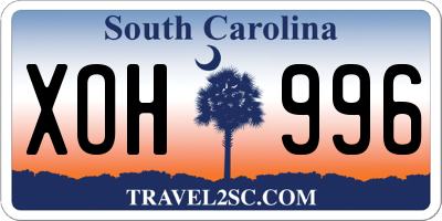 SC license plate XOH996