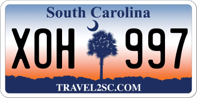 SC license plate XOH997