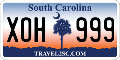 SC license plate XOH999