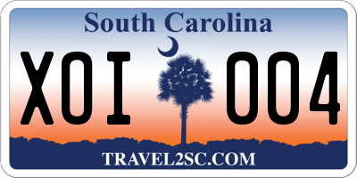 SC license plate XOI004