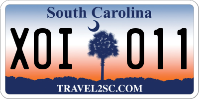 SC license plate XOI011