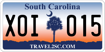 SC license plate XOI015