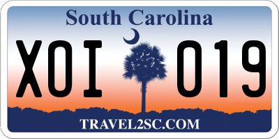 SC license plate XOI019