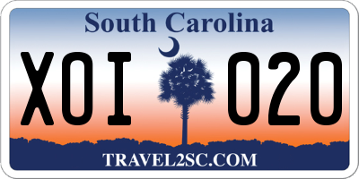 SC license plate XOI020