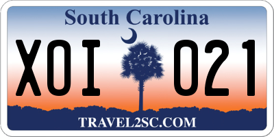 SC license plate XOI021