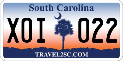 SC license plate XOI022