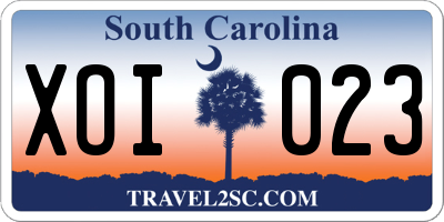 SC license plate XOI023