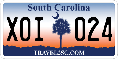 SC license plate XOI024