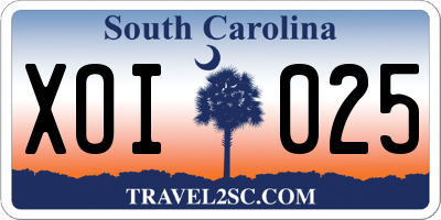 SC license plate XOI025