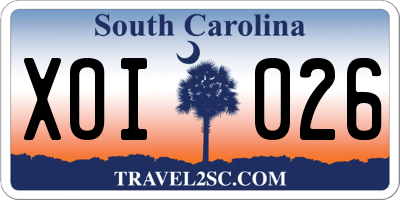 SC license plate XOI026