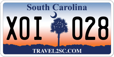 SC license plate XOI028