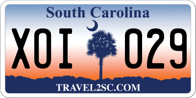 SC license plate XOI029