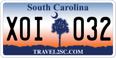 SC license plate XOI032