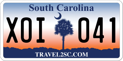 SC license plate XOI041